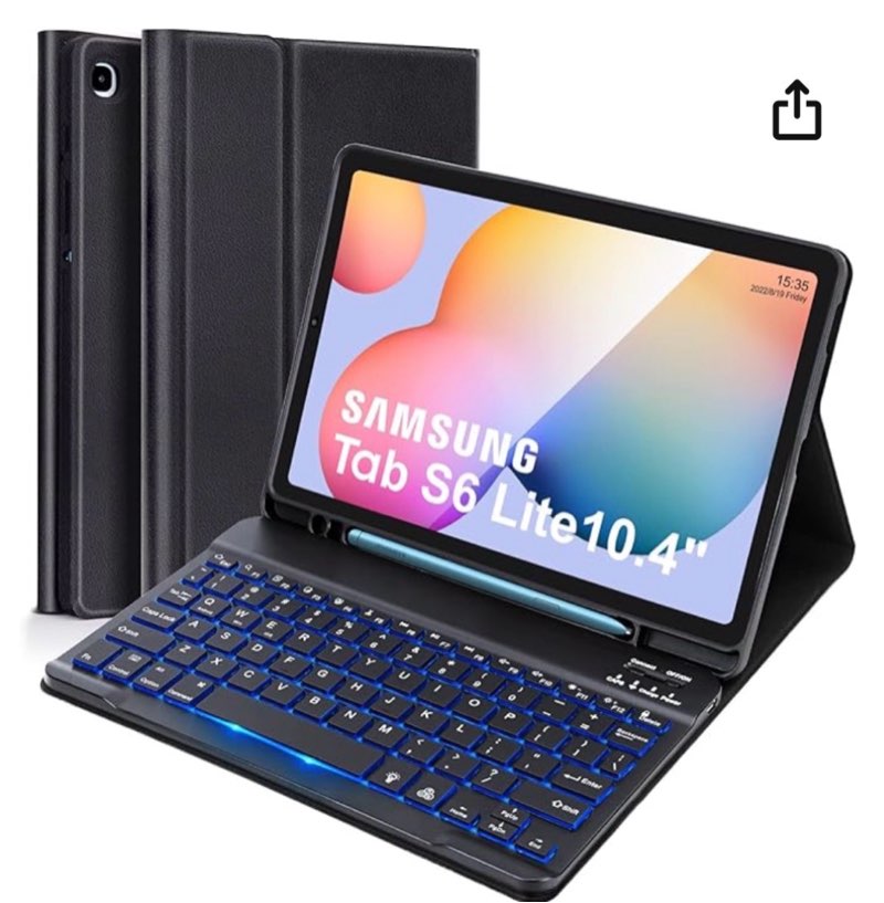keyboard case for samsung galaxy tab s6 lite 10.4 inch 2024/2022/2020, candy colors slim protective 