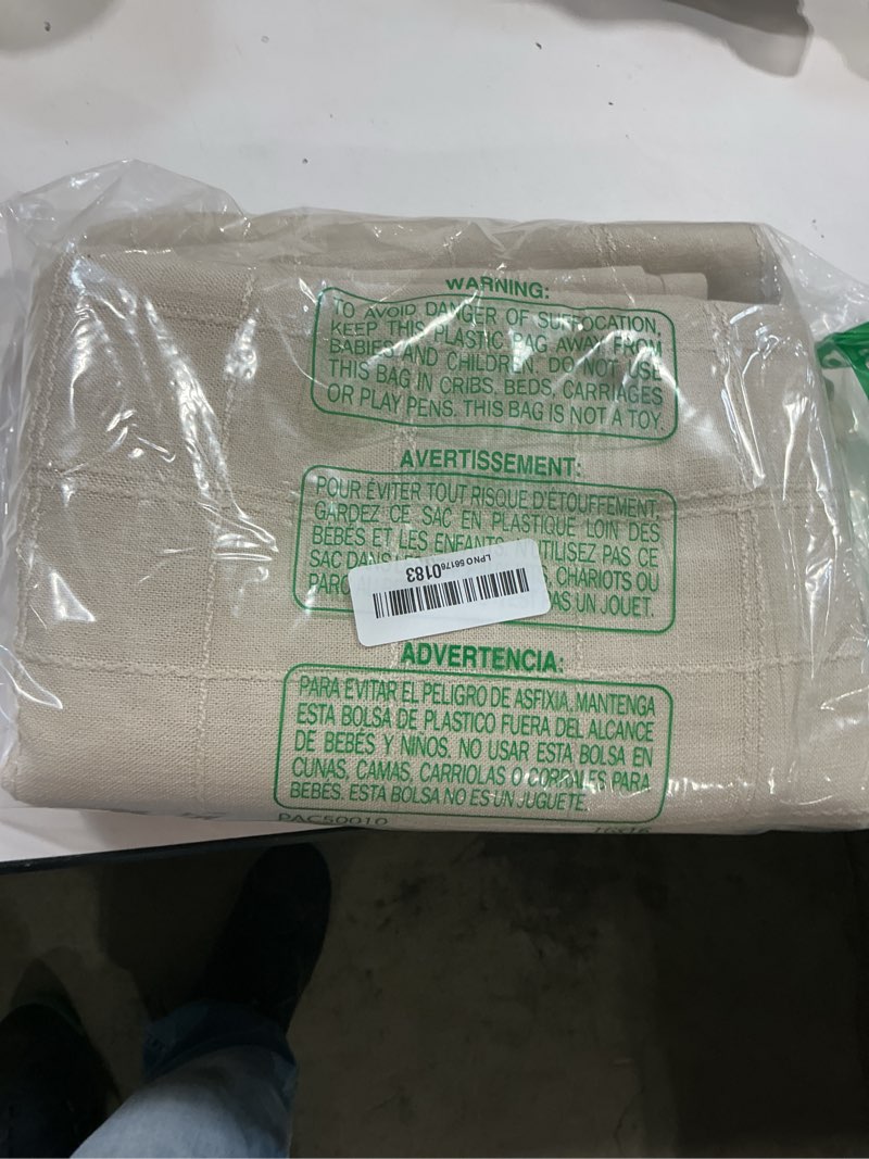 Condition photo showing Good Condition for zeemart linen checked rectangle table cloth 60x84 inch neutral beige | fit 5ft, narrow fit 6ft rectangle table, farmhouse style plaid embroidered beige water resistant table cover beige 84" x 60" (rectangular)