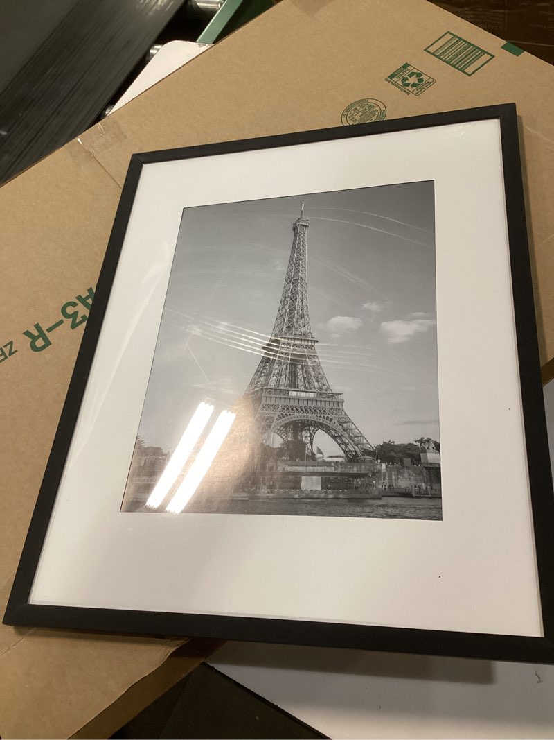 Condition photo showing Good Condition for upsimples 17x22 Picture Frame, Display Pictures 12x18 with Mat or 17 x 22 Without, Wall Hanging Poster Frames, Black, 1 Pack Black 17x22