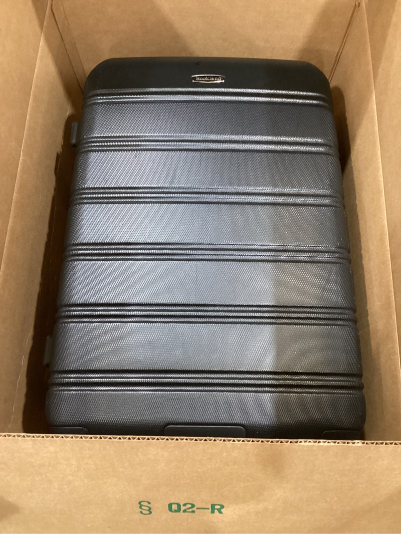 rockland melbourne hardside expandable spinner wheel luggage, medium 24", charcoal 24" medium charcoal