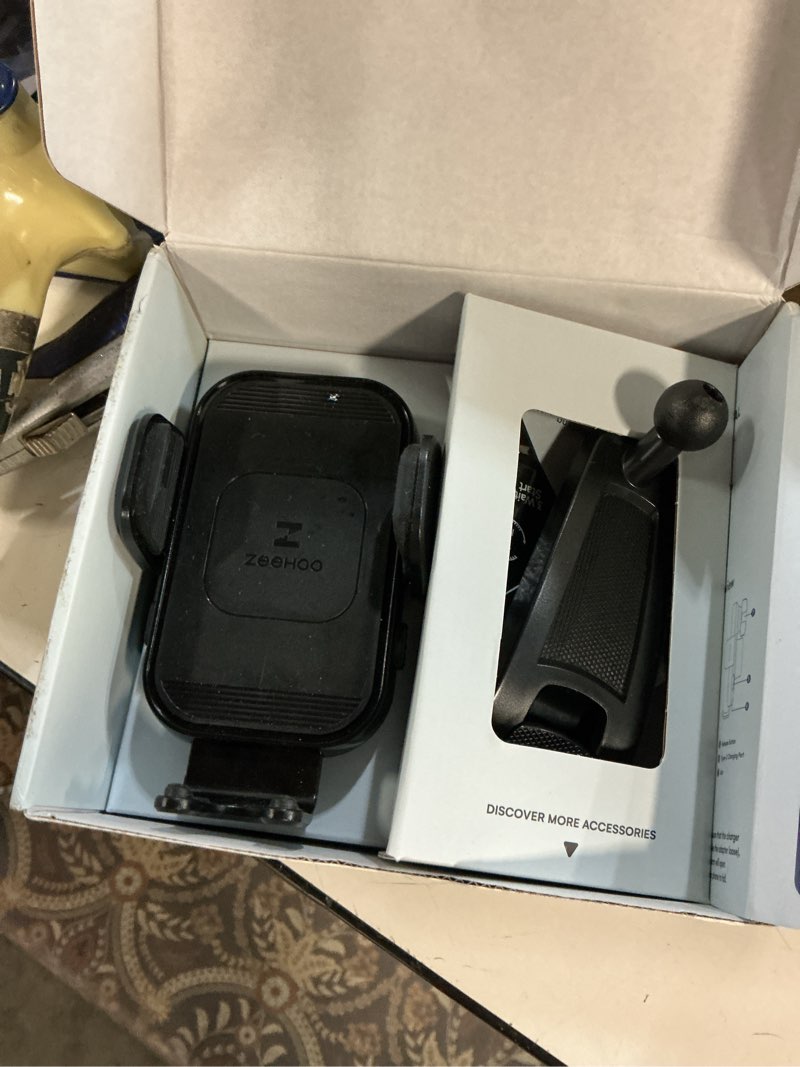 Condition photo showing Good Condition for zeehoo wireless car charger, duoxx dual coils 15w fast charging auto-clamping car mount, dashboard, vent charging phone holder for iphone 17 16 15 14 13 12, s23 ultra, z flip4 3, etc