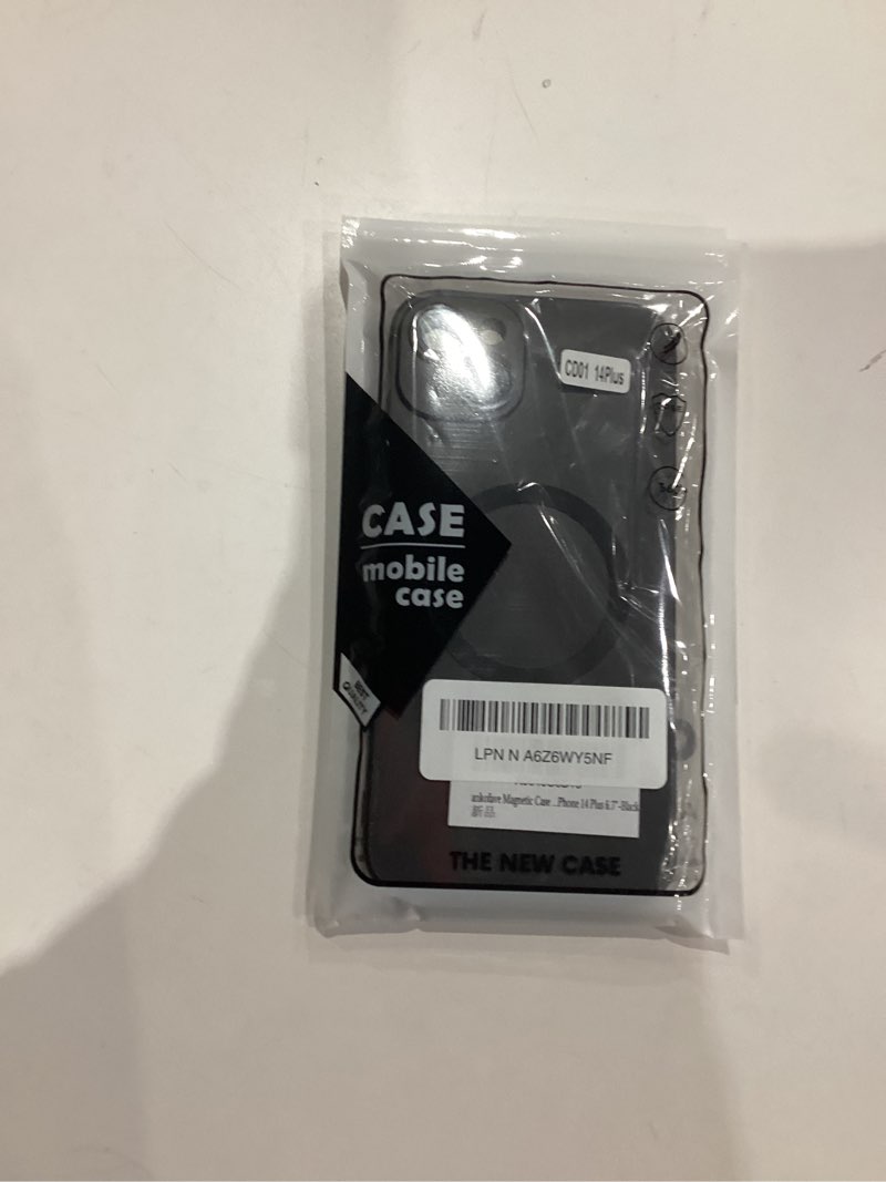 Condition photo showing New/Like New for Magnetic Case for iPhone 14 Plus Phone Case for Women, Shockproof Matte Luxury Soft Metallic Luster Design with Camera Lens Protector, Compatible with Magsafe for iPhone 14 Plus 6.7"-Black