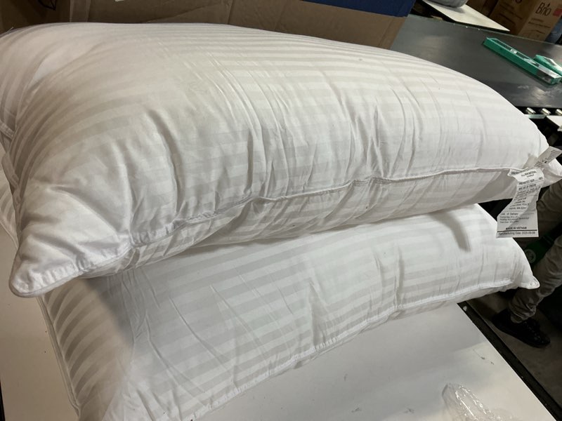 Condition photo showing As Is for Beckham Hotel Collection Bed Pillows King Size Set of 2 - Down Alternative Pillow for Back, Stomach or Side Sleepers King White