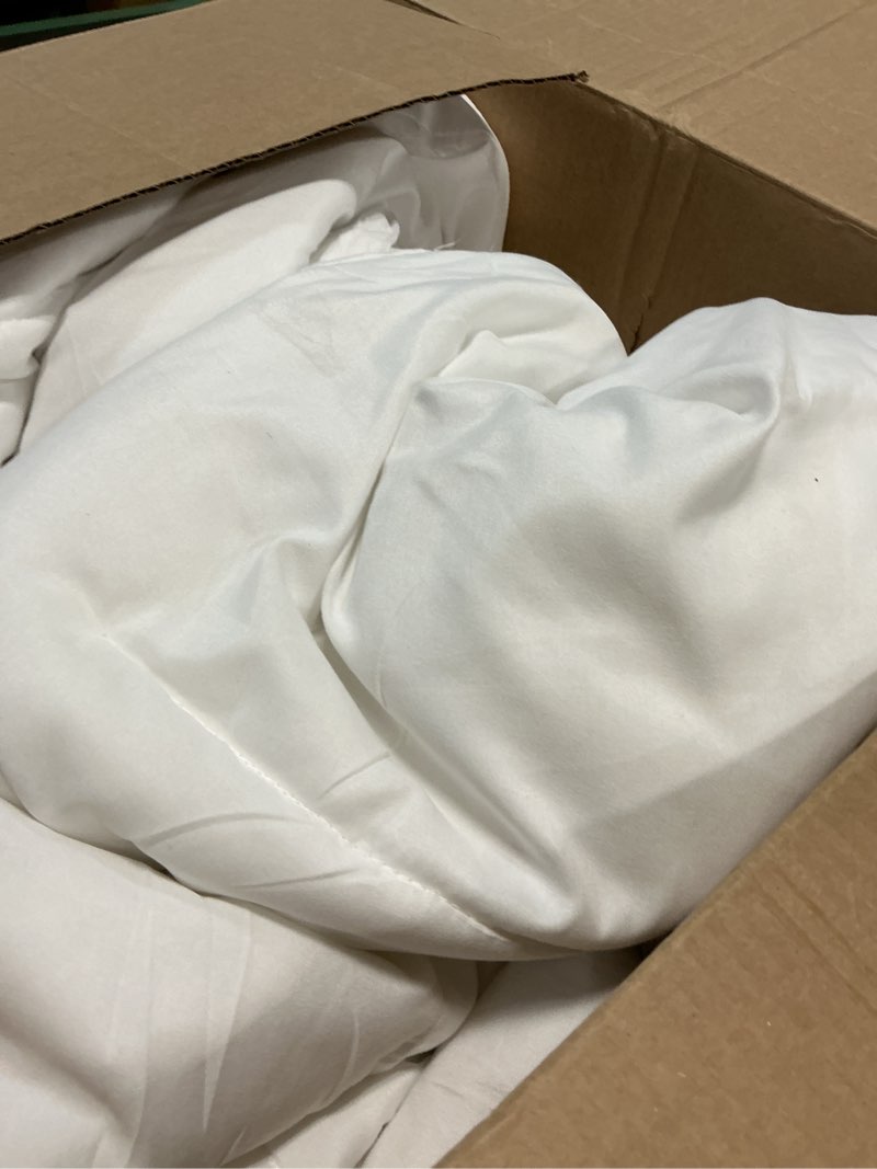 Condition photo showing As Is for Bedsure White California King Duvet Cover - Prewashed Cotton-Like Polyester Extra Soft Bedding Set, 
