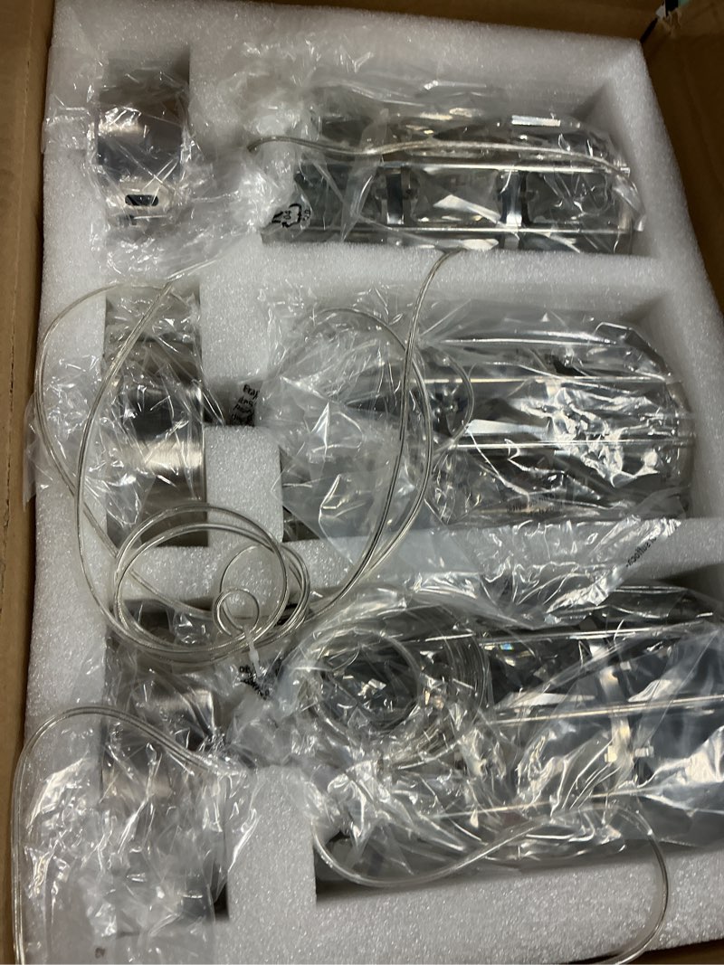 Condition photo showing New/Like New for 3 pack modern crystal pendant lights for kitchen island led dimmable glam pendant lighting chandelier for dining room hallway corner lamp nickel nickel 1 light (3-pack)