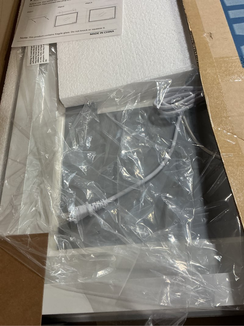 Condition photo showing Good Condition for WISSMIELS 24"x32" LED Bathroom Mirror with Lights, Anti-Fog, Backlit + Front Lit, Dimmable, Led Vanity Mirror for Wall, Lighted Bathroom Mirror, 3 Colors, Shatter-Proof Tempered Glass White 24"L x 32"W