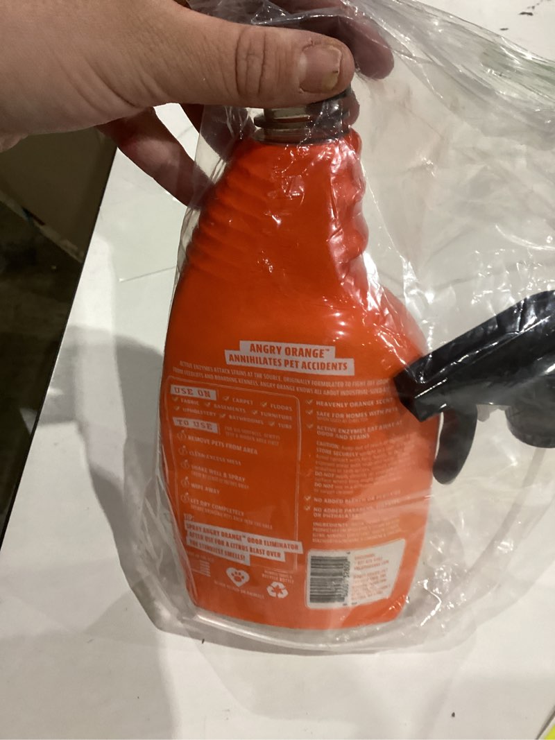 Condition photo showing New/Like New for Angry Orange Stain Remover - 32oz Enzyme Pet Cleaner - Dog & Cat Urine Destroyer and Stain Remover - Citrus Spray Cleaning Solution - Puppy Supplies Citrus Scent 32oz