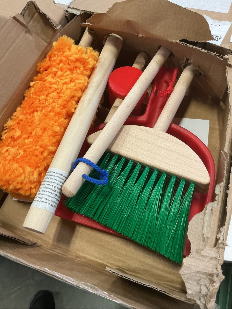 Condition photo showing Good Condition for melissa & doug dust sweep mop 6-piece pretend play set, toddler toy cleaning, pretend play home cleaning, kids broom and mop set for ages 3+