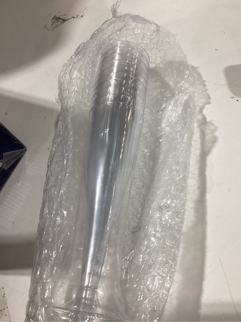 Condition photo showing New/Like New for JOLLY CHEF 100 Pack Plastic Champagne Flutes Disposable 4.5 oz Clear Plastic Champagne Glasses Suitable for Wedding, Thanksgiving Day, Christmas 4.5-clear-100