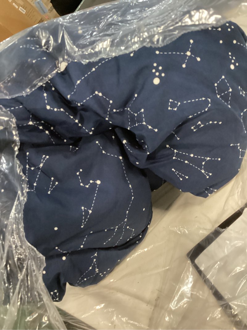 Condition photo showing Good Condition for wake in cloud - constellation comforter set, celestial space star galaxy astrology, soft lightweight bedding for teen kids boys girls, 3 pieces, navy blue, twin/twin xl size twin/twin xl navy blue