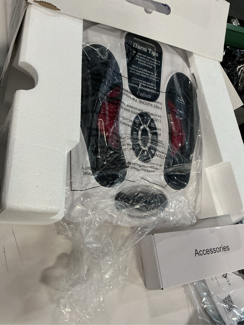 Condition photo showing Good Condition for creliver ems & tens foot nerve muscle massager, electric foot stimulator improves circulation, feet legs circulation machine relieves body pains, neuropathy (fsa or hsa eligible) white