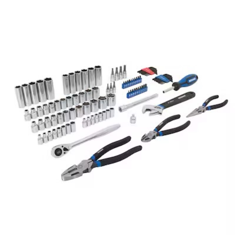 kobalt 102 -piece standard (sae) and metric mechanics tool set with hard case
