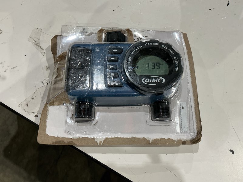 Condition photo showing As Is for orbit 2 output port stationary digital hose end timer