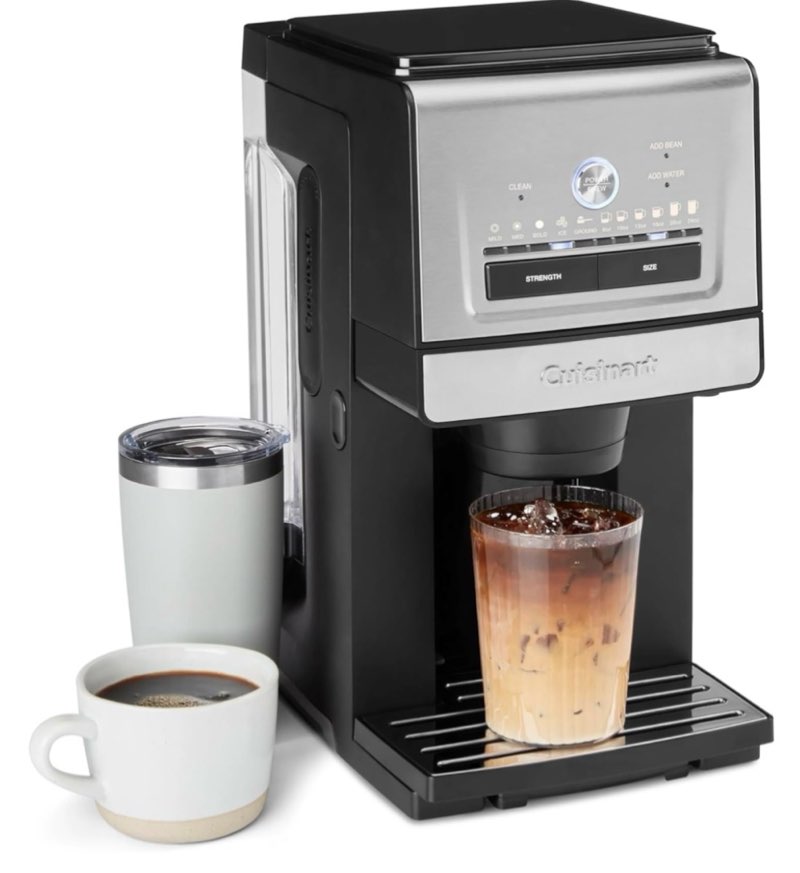 cuisinart coffee maker, custom grind and brew single cup coffee maker, 6 cup sizes, built-in stainle