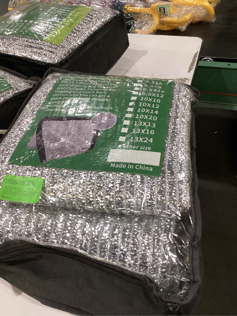 Condition photo showing New/Like New for jtsuncover- aluminet 85% - heavy duty shade cloth mesh sun block fabric sun reflect pet shade - with grommets - 10 ft x 12 ft