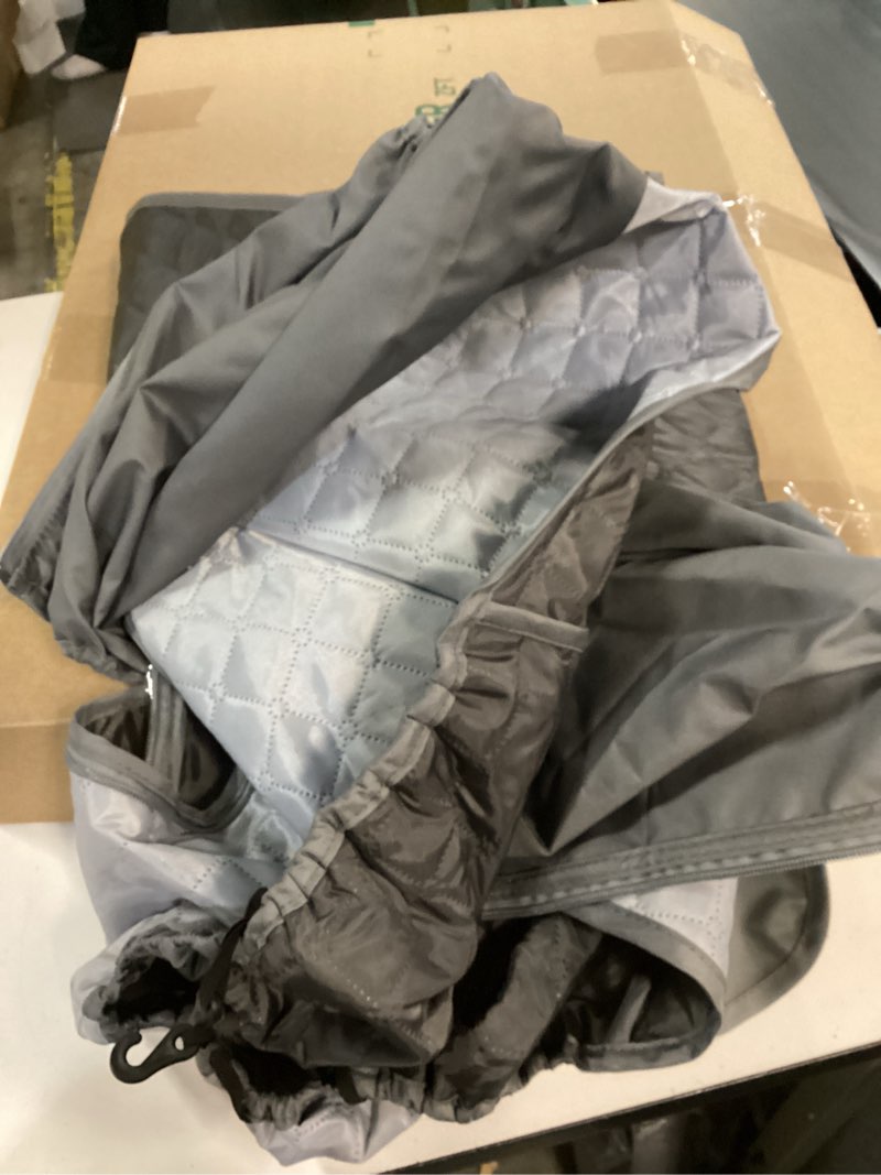 Condition photo showing As Is for Baby Stroller Cold Weather Shield Winter Universal Windproof Stroller Rain Cover Protection Travel Baby Pram Rain Cover Pushchairs Accessories Dust Snow Protection Weather Shield for Outdoor dark gray-thick