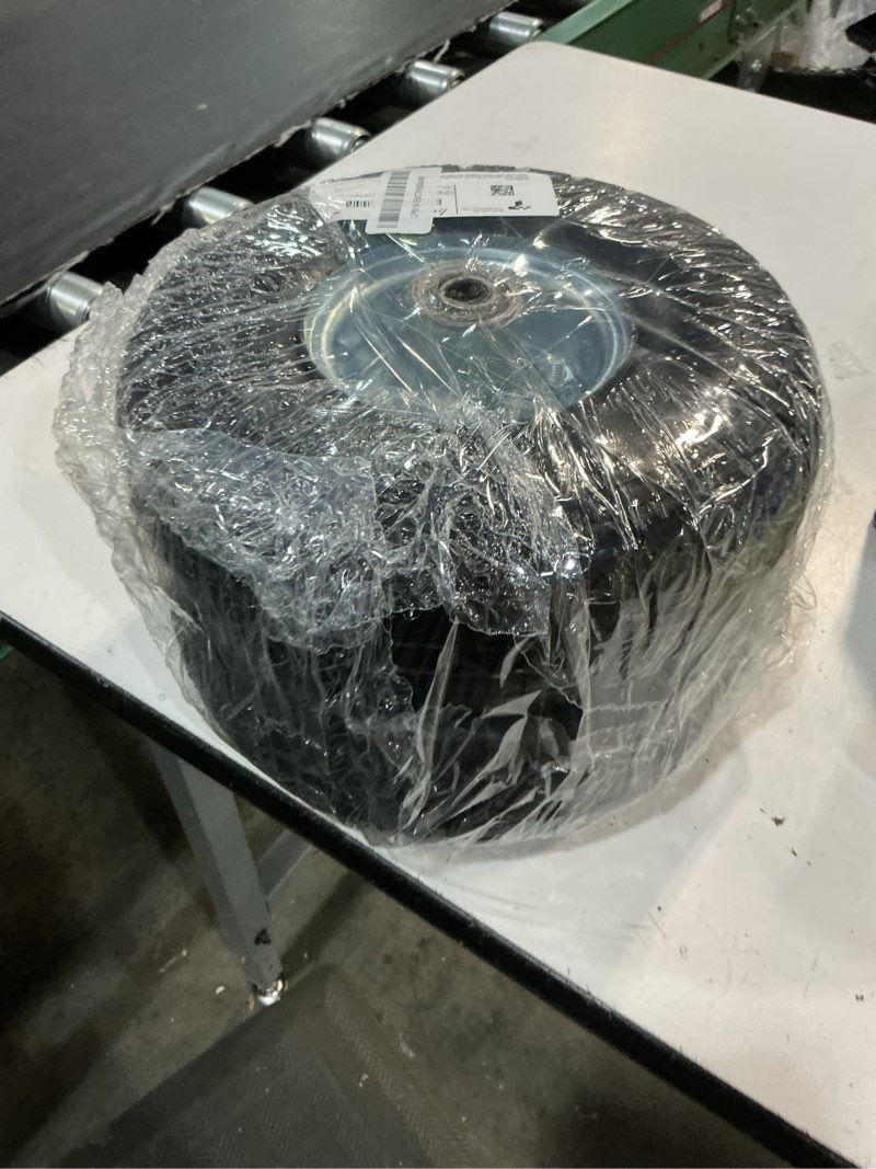 Condition photo showing New/Like New for ar-pro (2-pack) 10-inch solid rubber tire wheels - replacement 4.10/3.50-4" flat free tire with 5/8" bearings, 2.2" offset hub - compatible with hand truck, wheelbarrow, dolly, gorilla carts silver