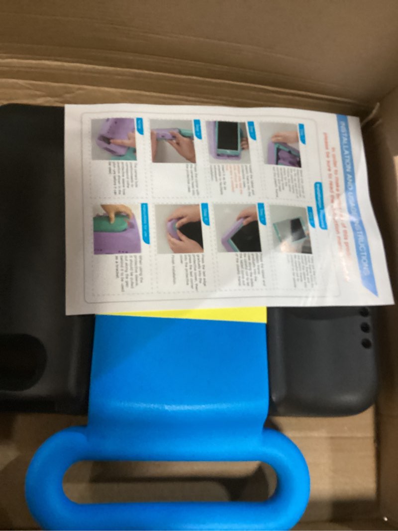 Condition photo showing Good Condition for kids case for ipad (a16) 11th/10th gen 10.9’’ 2025/2022, ipad air 11-inch m4/m3/m2 (2026/2025/2024), shockproof handle stand case for kids, drop-proof protective cover with adjustable stand(black) blackblue