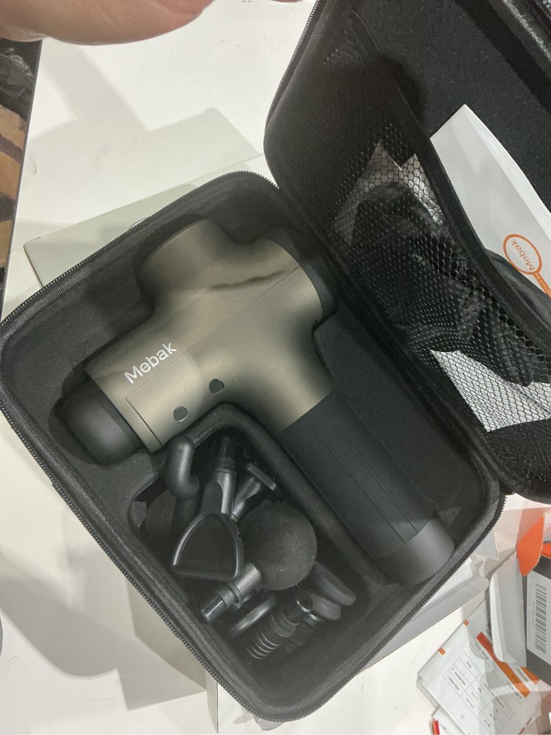 Condition photo showing Good Condition for mebak 3 massage gun, massage gun deep tissue for athletes, professional muscle percussion massager, massager for shoulder leg back body pain relief, quiet portable sport tool, gifts for him dark gray