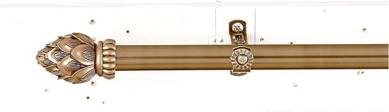 Rod Desyne Bud Curtain Rod, 28 by 48-Inch, Antique Brass