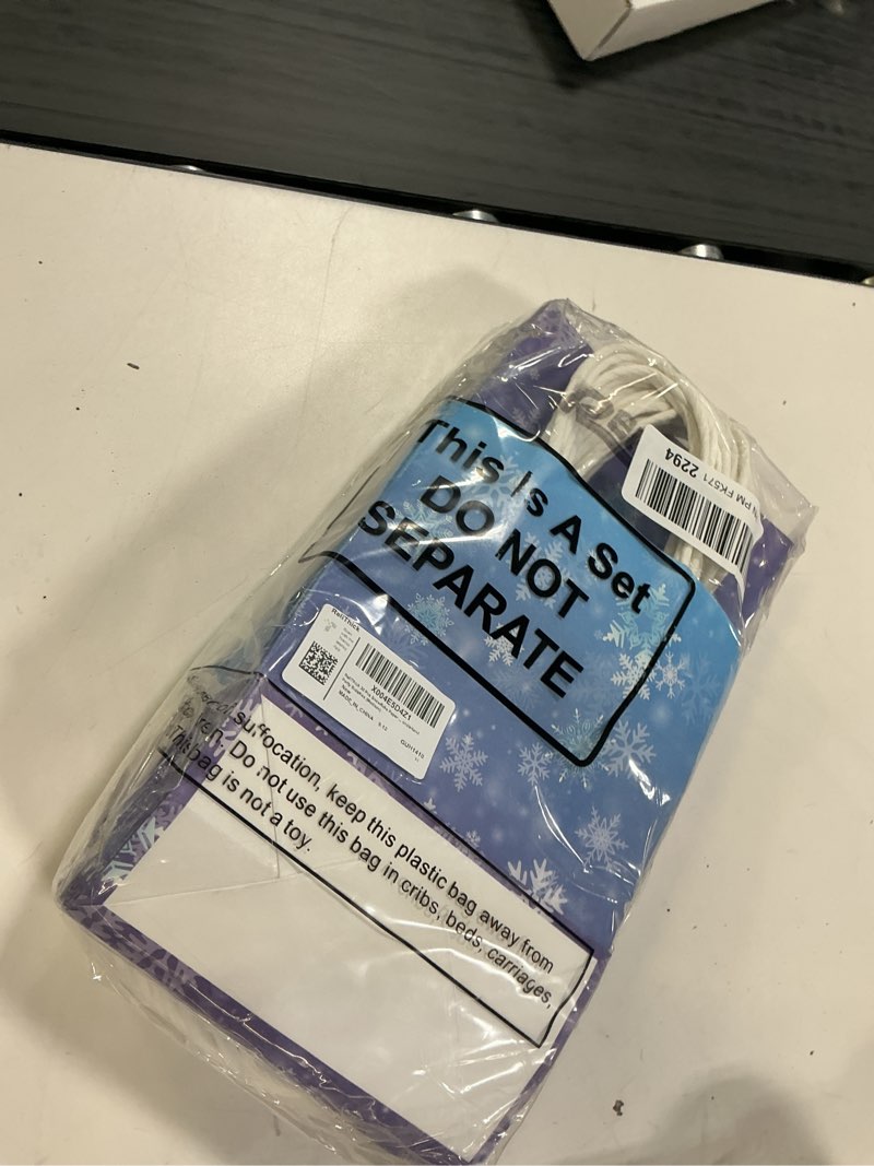 Condition photo showing Good Condition for ReliThick 30 Pcs Snowflake Paper Bags Iced Candy Treat Goodie Gift Bags with Handle Blue and Purple Party Favors for Princess Holiday Birthday Wonderland Party Supplies (5.91 x 8.27 x 3.15 inches) 30 5.91 x 8.27 x 3.15 inches