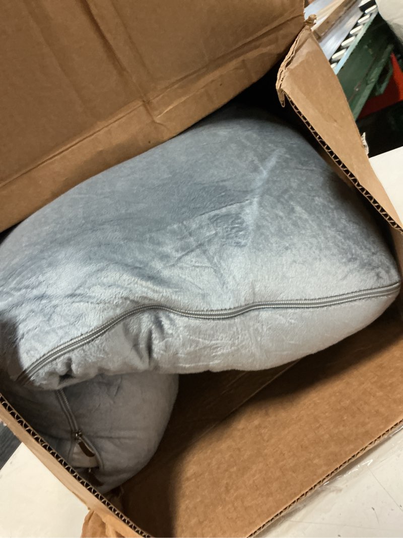 Condition photo showing As Is for moon park pregnancy pillows for sleeping - 57 inch u shaped full body maternity pillow with removable cover - support for back, legs, belly, hips - pregnancy pillow for women - grey grey velvet cover - 57 inch