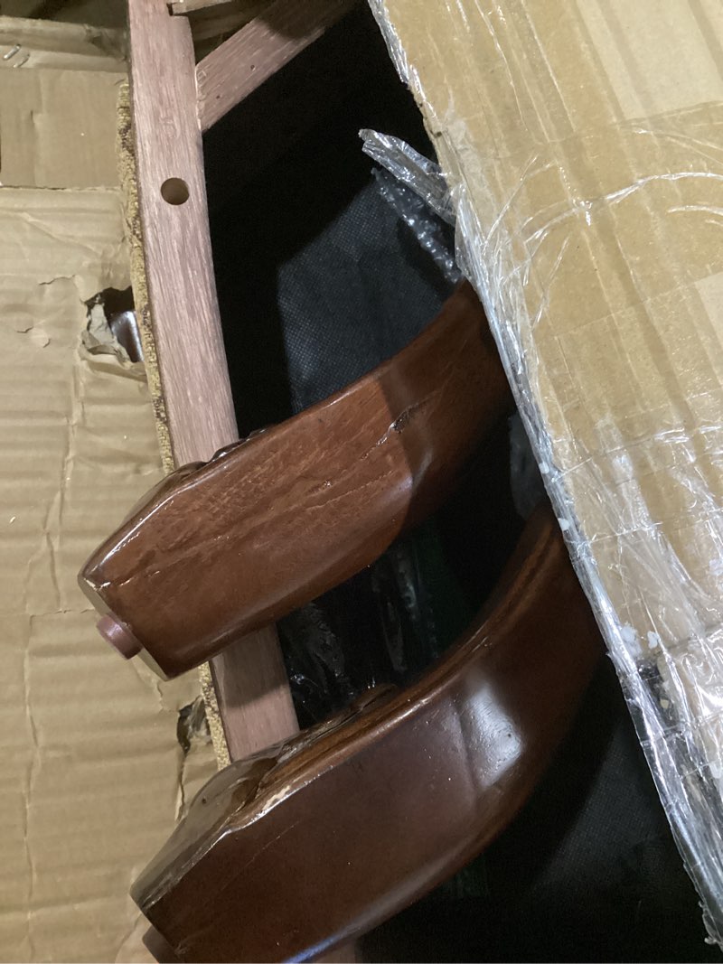 Condition photo showing As Is for chateau de ville side chair) in fabric & espresso