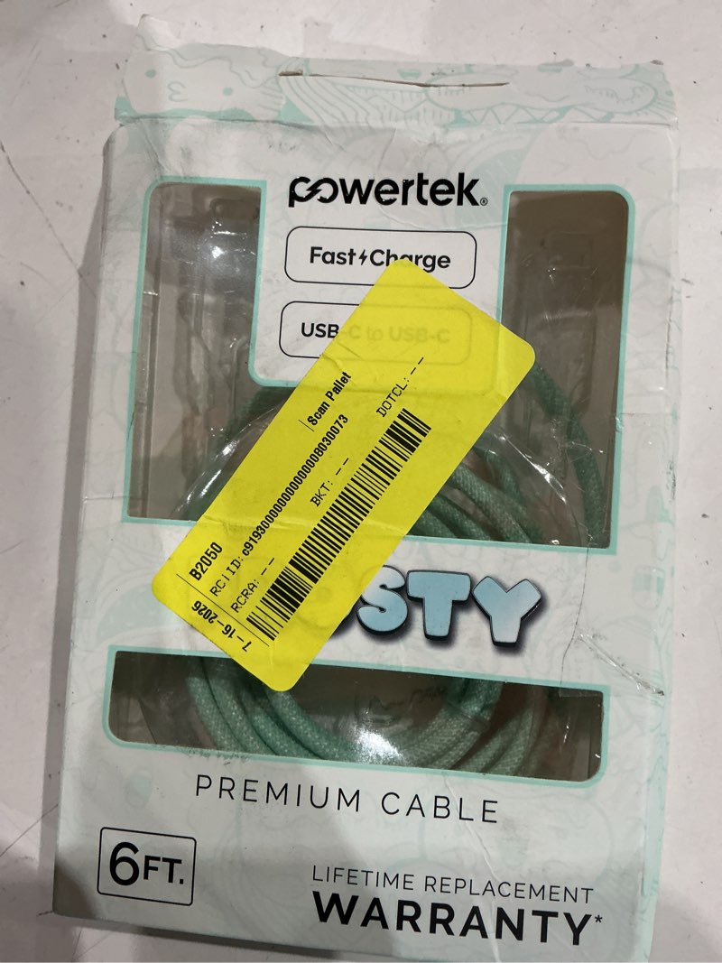 Condition photo showing Good Condition for powertek frosty usb-c to usb-c fast charging cable  6 ft  mint