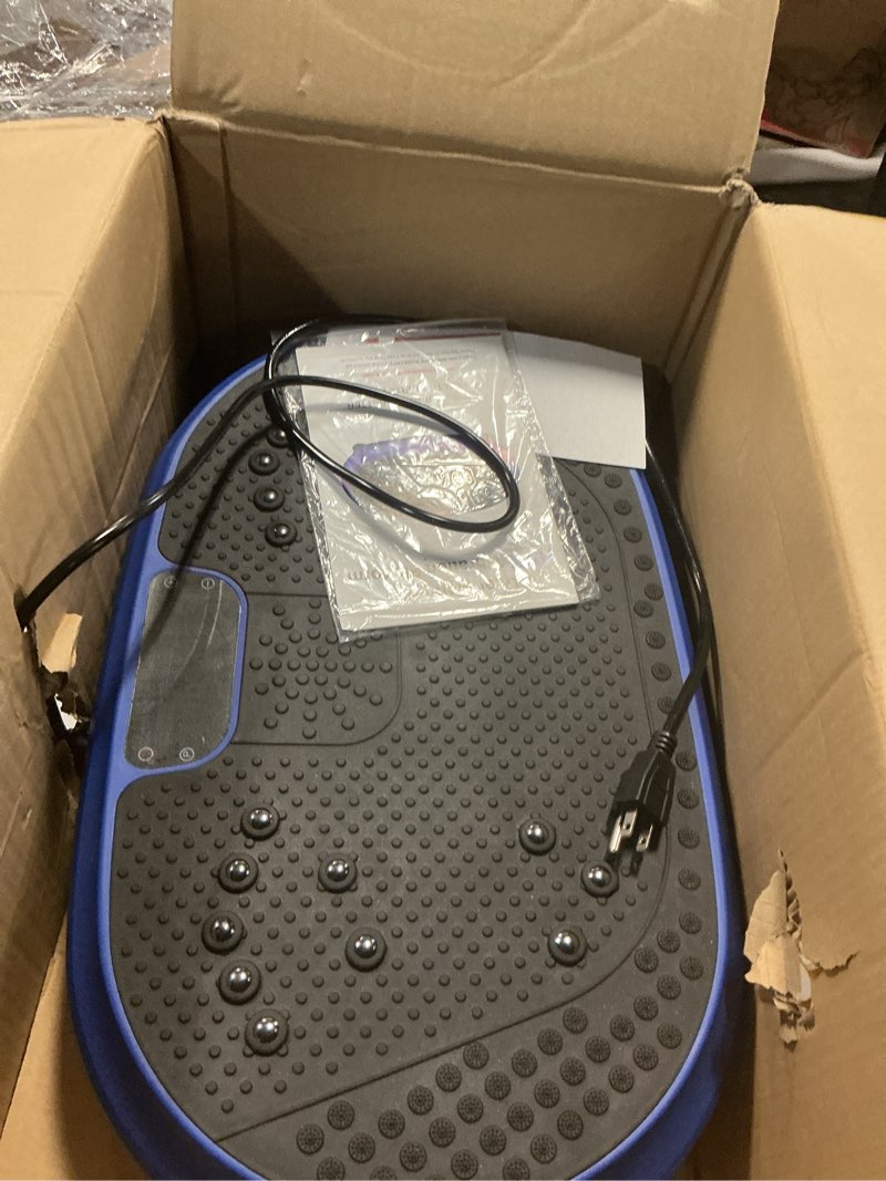 Condition photo showing As Is for Vibration Plate Exercise Machine, Vibrating Fitness Platform for Lymphatic Drainage, Full Body Shaker Workout Equipment, Bluetooth Power Shaping Vibrate Plate, Board Sport for Home Exercise Gym, Blue