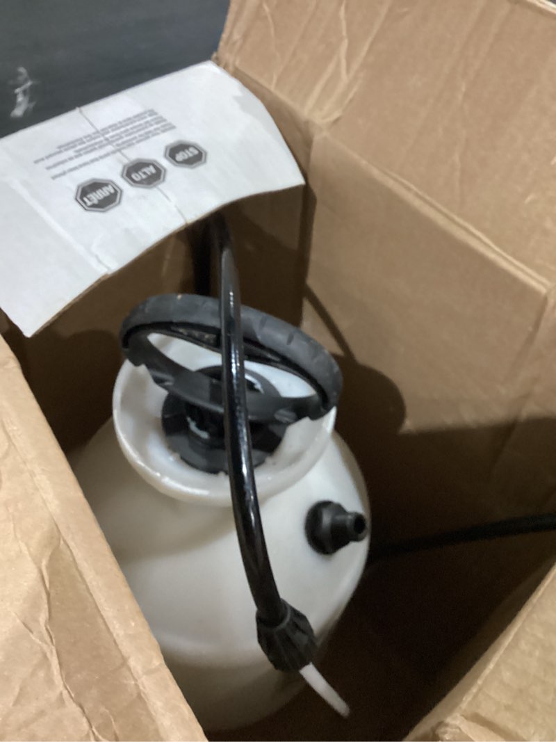 Condition photo showing As Is for chapin 20024 pump sprayer, 2?gallon, lawn & garden, translucent poly tank, funnel?top, surespray anti?clog filter, adjustable cone nozzle & 34" hose for fertilizer, weed & pest application, pack of 2 2-gallon 2-value pack sprayer