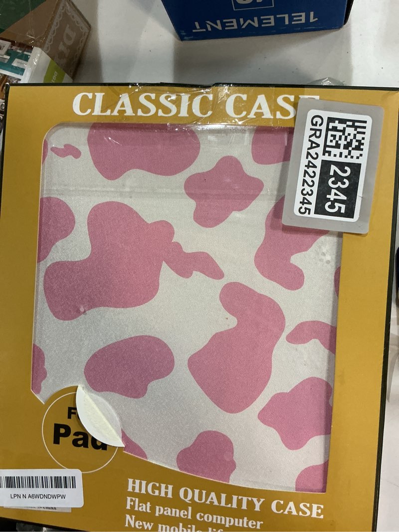 Condition photo showing New/Like New for TopPerfekt Keyboard Case for iPad Pro 12.9" 6th/5th/4th/3rd Gen (2022/2021/2020/2018), Magnetically Absorbent, Auto Sleep/Wake,Support 2nd Gen Pencil Wireless Charge, with Pencil Holder - Pink Cow Cow Pink