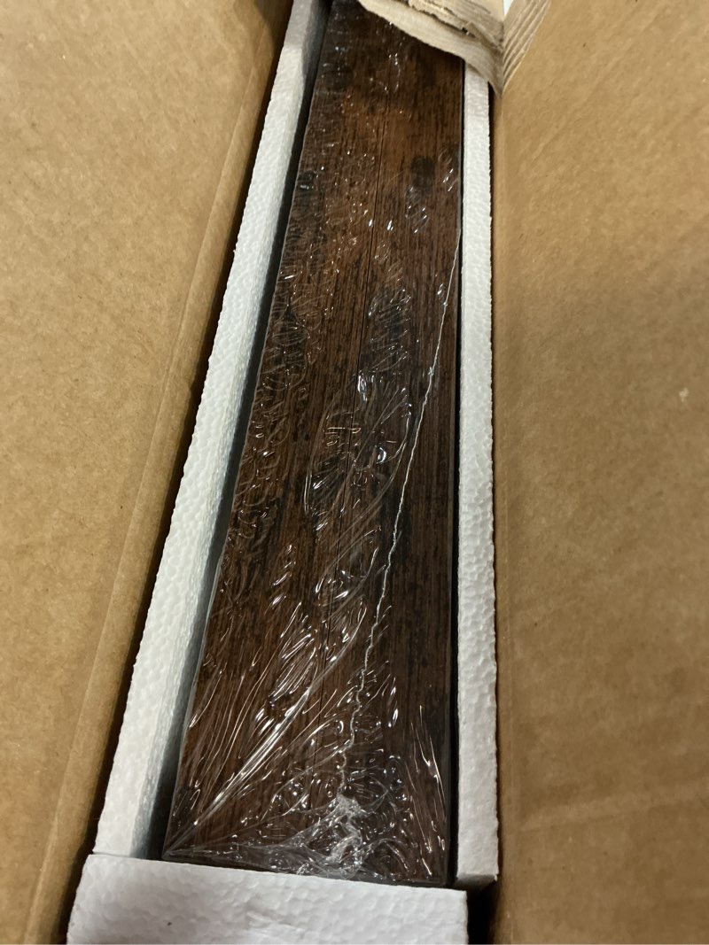 Condition photo showing New/Like New for bayka floating shelves, 22.5 inches rustic wood wall shelves for bathroom?bedroom, living room, kitchen & book, hanging display decor organization shelf with 22 lbs capacity (rustic brown) b. rustic brown - americana farmhouse style 22.5inches