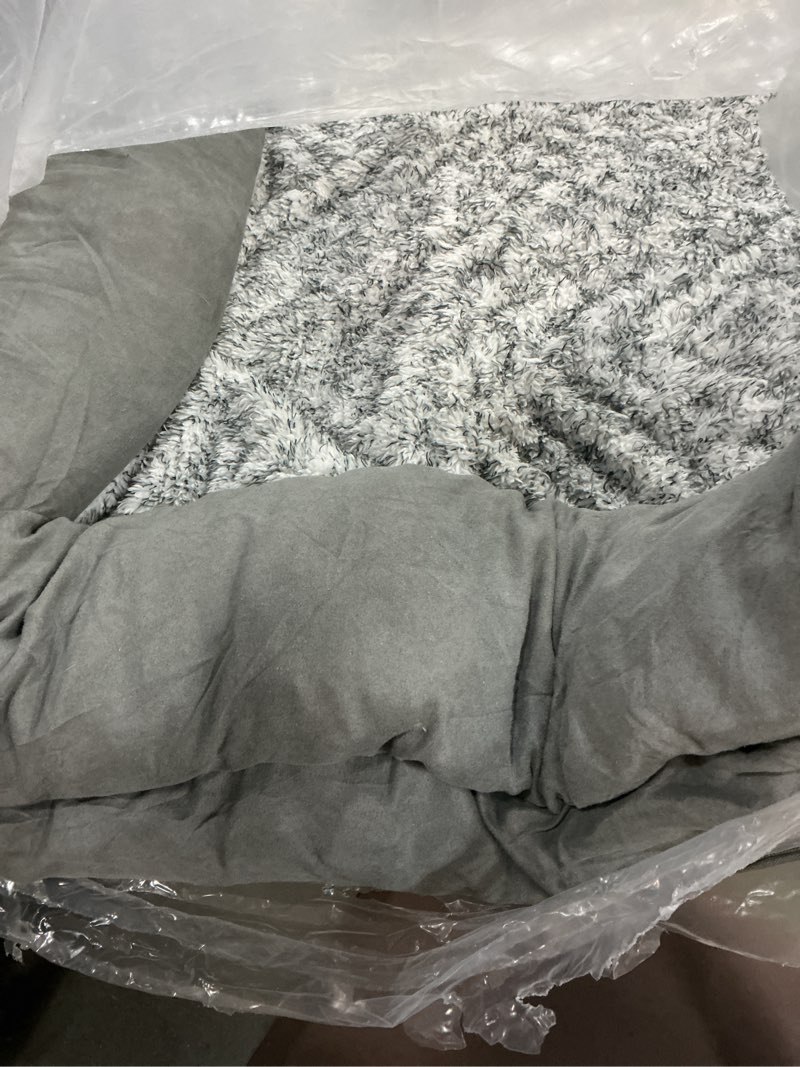 Condition photo showing Good Condition for FurHaven Orthopedic Dog Bed for Large Dogs, Luxe Lounger Contour Mattress with Solid Orthopedic Foam Slab for Joint Support, Removable Washable Cover, Jumbo XL, Plush Suede, Gray Jumbo/XL Gray
