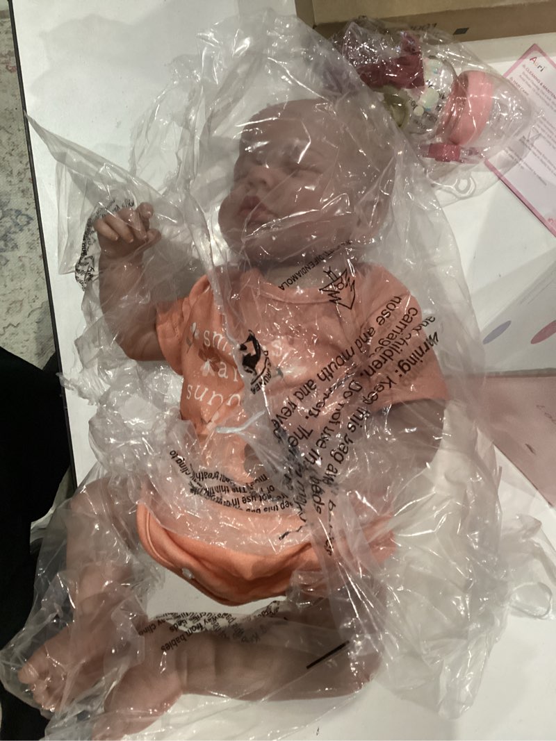 Condition photo showing As Is for Aori Reborn Baby Doll Lifelike - 20" Realistic Newborn Girl, Handmade Soft Cloth Body, Lifelike Features, Nice Gift for Kids 3+, Elderly and Collectors