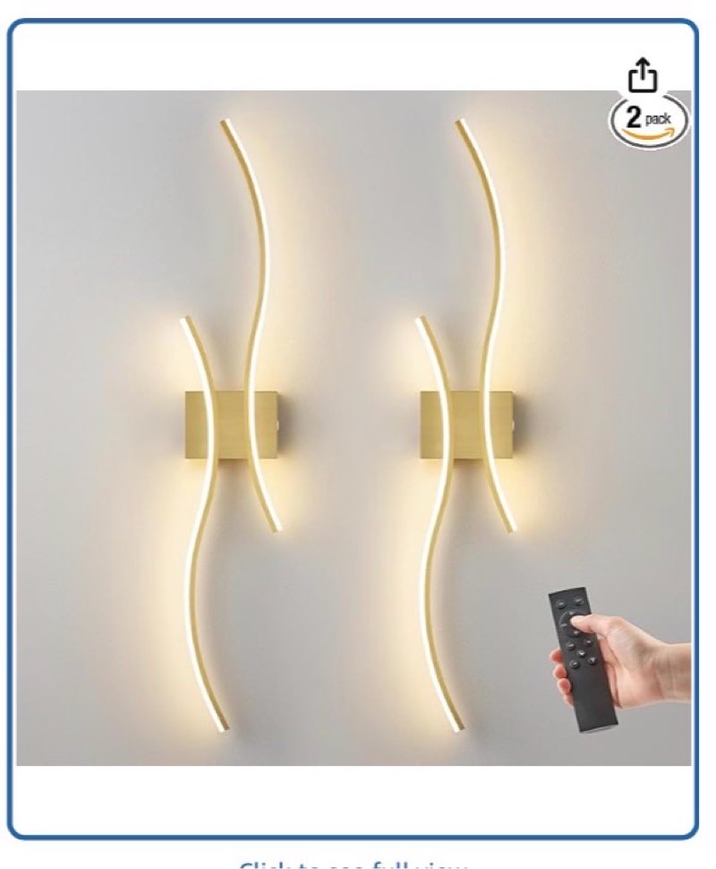 GLOTHOR Battery Operated Wall Sconce with Remote, Dimmable Modern LED Rechargeable Wall Light, Wall ( 1 pack) 