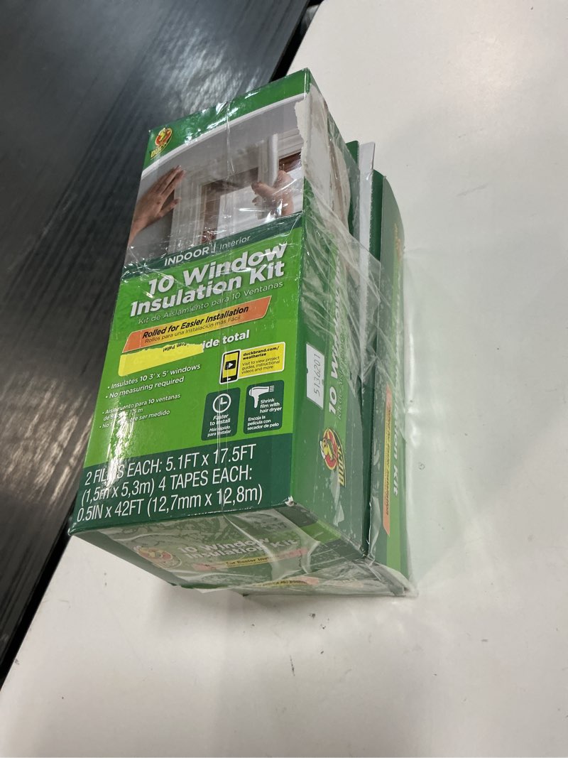 Condition photo showing New/Like New for (2 pack)duck brand 62 in. x 420 in. rolled insulation film window kit, fits up to 10 windows