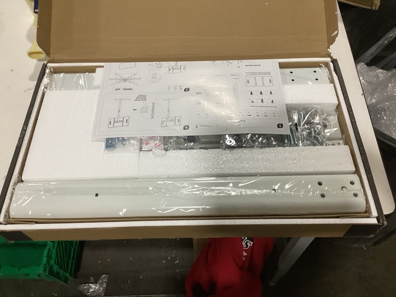 Condition photo showing New/Like New for AX WABER Universal Floor TV Stand with Mount 70 Degree Swivel 9 Level Height Adjustable and Space Saving Design for Most 27 to 65 inch LCD, LED OLED TVs, Perfect for Corner & Bedroom White AX1006TW White Floor TV Stand