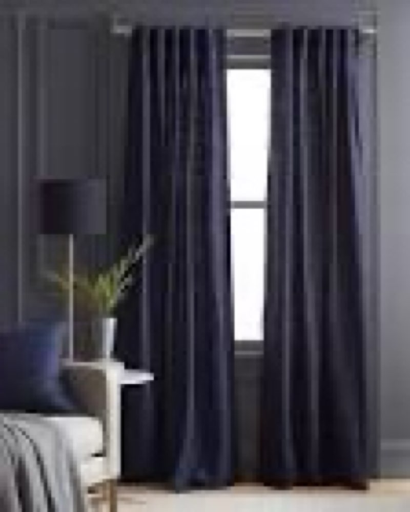 raw silk curtain 48x84 /navy