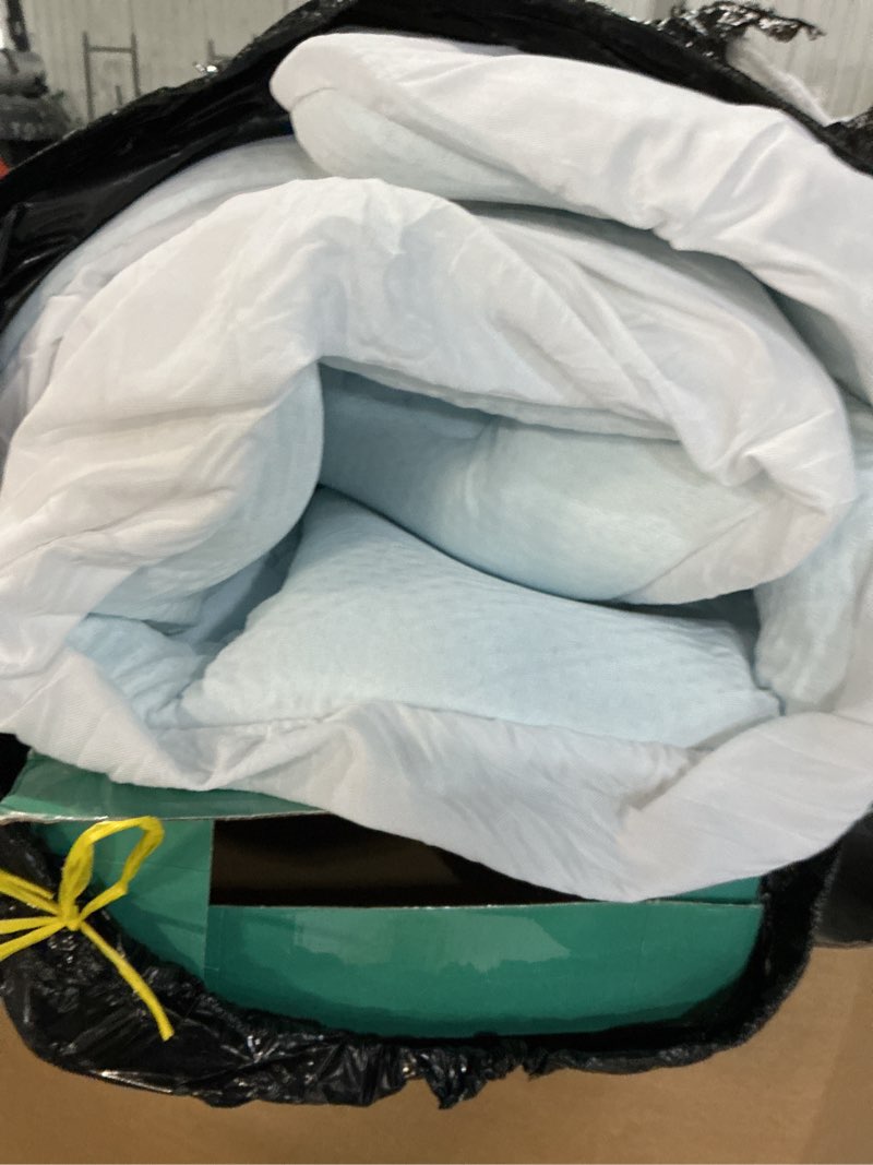 Condition photo showing As Is for Hansleep Memory Foam Mattress Pad Topper Queen, Queen Foam Mattress Topper Viscose Derived from Bamboo, Queen Size Bed Mattress Pad Cover for Back Pain Relief, 60" x80", White White Queen 1.5 Inch