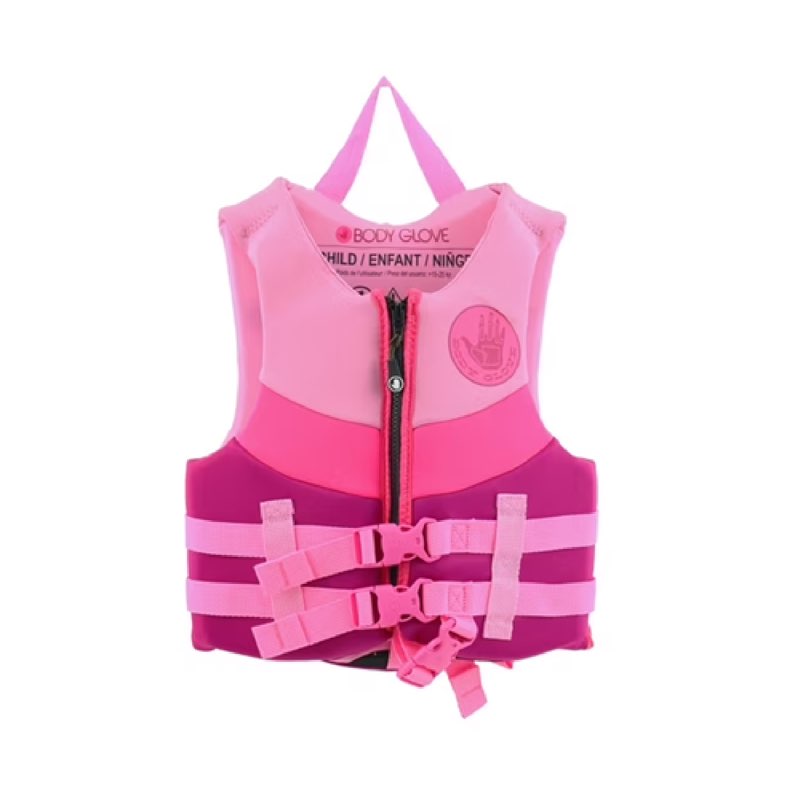 body glove child s neoprene pfd life jacket and vest girl 33-55 lbs. pink