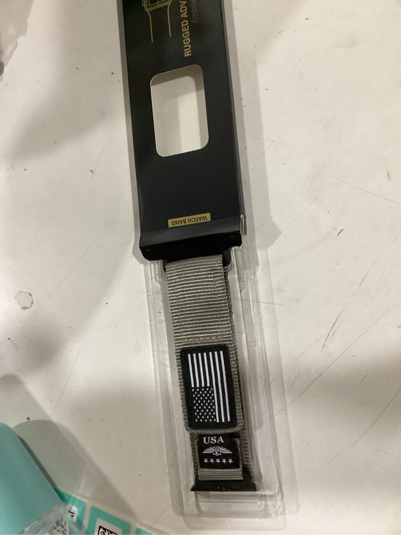 Condition photo showing New/Like New for rugged nylon for apple watch ultra 2/ ultra 3 band series 11/10/9/8/7/6/5/4/3/se iwatch bands men,soft woven stars-stripes flag wristbands strap for apple watch ultra 3/2/1 49mm 46mm 45mm 44mm 42mm 5-usa flag-gray 49/46/45/44/42(s3/2/1)