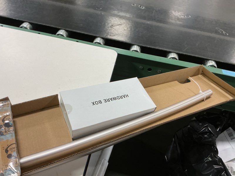 Condition photo showing New/Like New for Zenna Home Tension Shower Curtain Rod, No Drill Adjustable Tension Curtain Rod for Bathroom, Rustproof, Easy Install Expandable Shower Curtain Rods, 26 to 76 Inches, Brushed Nickel Finial Style 3 Brushed Nickel