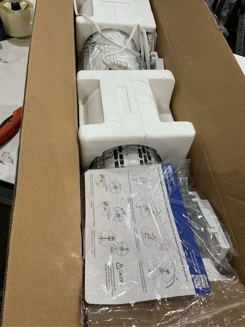 Condition photo showing Good Condition for dreo tower fan for bedroom, 4 speeds, 3 modes standing fans for room with 90° wide oscillating, 28db quiet for sleep, 25ft/s velocity, 29ft coverage, 8h timer, remote, living room, office, home, white white 36 inches standard