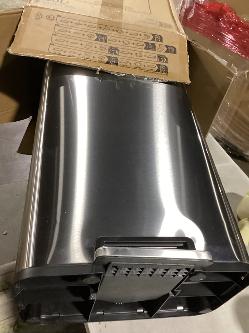 Condition photo showing Good Condition for EKO Madison Brushed Stainless 50 Liter/13.2 Gallon Step Trash Can with Inner Liner - Fingerprint Resistant Finish 50L Brushed Stainless
