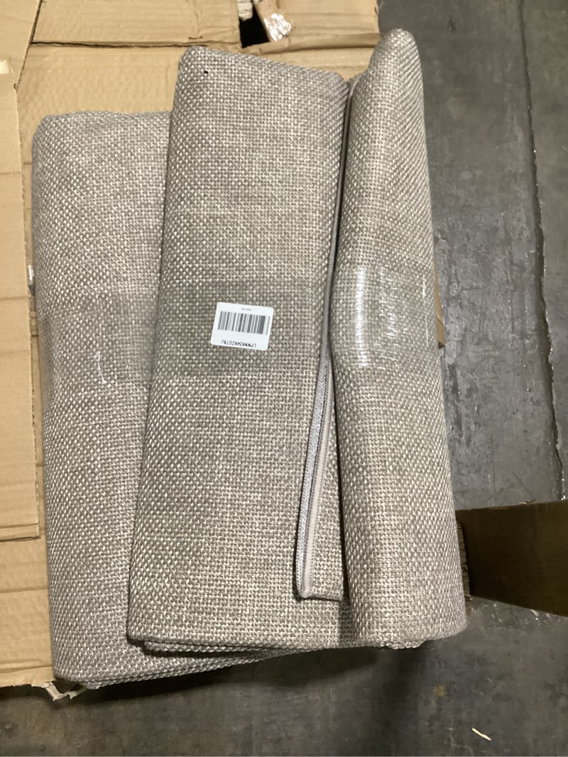 Condition photo showing Good Condition for glowsol washable 5x7 rug modern solid textured rugs for living room,contemporary weaving neutral rug non-slip stain resistant farmhouse rugs pet-friendly woven carpet for bedroom dining room,grey black gray - solid 5' x 7' (rectangular)