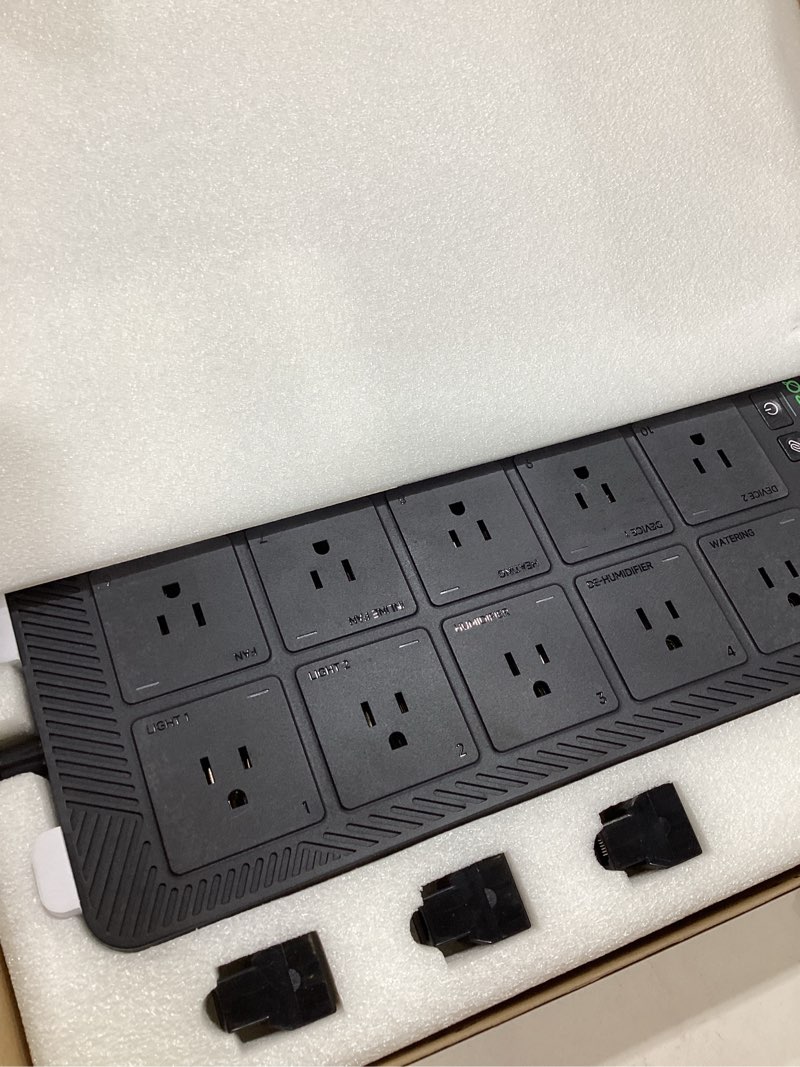 Condition photo showing As Is for mars hydro ihub-pro, 10ac power strip kit, 10-outlet all-in-one smart grow room hub, wifi environmental control for light, temperature, humidity & vpd