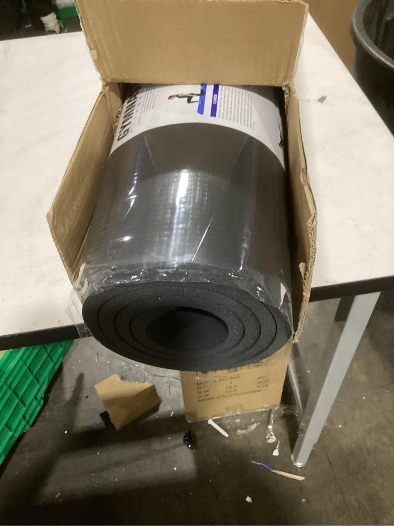 Condition photo showing Good Condition for Yoga Mat Premium Non Slip Thick – Extra Comfortable Exercise Mat for Home Workouts, Pilates, Stretching & Gym – Cushioned NBR Foam, Gym Mat with Strap, for Women & Men Black 74.5 x 24 x 0.6 in