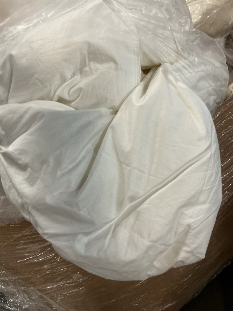 Condition photo showing As Is for lightweight premium down alternative comforter, king/cal king, white