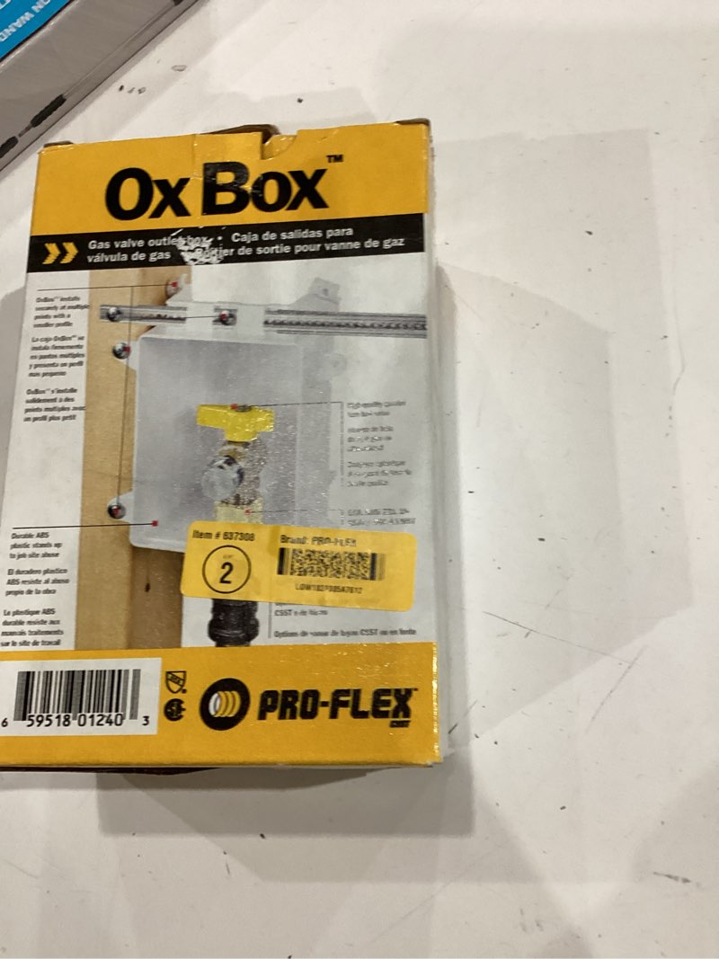 Condition photo showing As Is for pro-flex quarter turn ball valve mip gas outlet box
