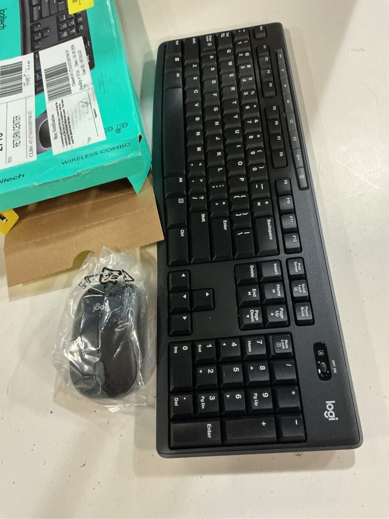 Condition photo showing New/Like New for logitech k540e wireless keyboard and m185 wireless mouse combo — keyboard and mouse included, long battery life (with mouse)